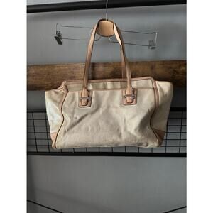 Coach Women's Canvas Cream Ivory Gold Bag
